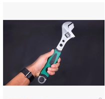 Large open movable tube movable dual-purpose wrench multi-function steel handle live mouth wrench active wrench 8 inches