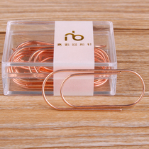 Rose gold large ordinary paper clip metal clip box gold clip needle custom office stationery