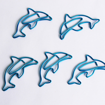 Dolphin paper clips animal paper clips return needles creative paper clips stationery cartoon hand account clips 12 pieces