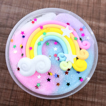 New rainbow silk mud girl heart slime snow snow flower mud thousand silk net cotton flower mud decompression mud drawing mud