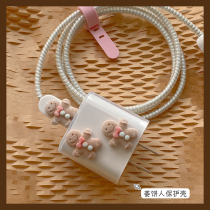 Original winter-day gingerbread man charger protection shell Applicable iPhone13 12 Fast-charging line protective sheath anti-snapping