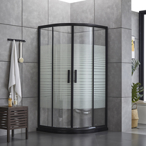 Simple arc fan-shaped shower room Overall bath room Bath shower room tempered bath screen custom wet and dry separation partition