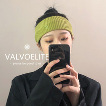 VALVOELITE Yoga Hair Band Women Sweat Knitting Fashion Sports Headband Korean Broadside Solid Color Fitness Headband
