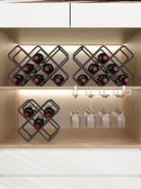 Red wine lattice diamond ornaments rack grape storage modern simple living room home display non-perforated sideboard cabinet
