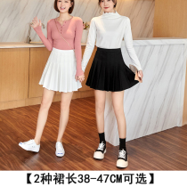 High middle and long size pleated skirt Womens summer high waist thin elastic waist fat mm skirt a-line skirt lengthened