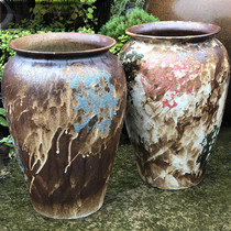 Jingdezhen pottery pot vintage hand-painted pottery pot multi-meat flowerpot ceramic flowerpot pottery orchid jade green planting pot