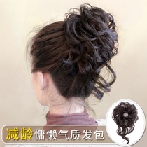 Lazy temperament long beard Hairband ball head wig female fluffy natural floral headdress cheongsam