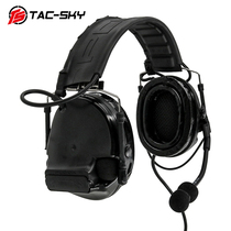 TACTICAL-SKY Comtac-III C3 Noise reduction pickup Tactical headset Silicone high version-Black BK