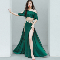 The new belly dance training suit performance suit design feeling hollow high waist show legs long temperament training class suit