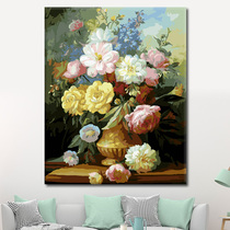 Self-painted coloring painting decompression filling painting handmade adult hand-painted oil color digital oil painting diy Rose