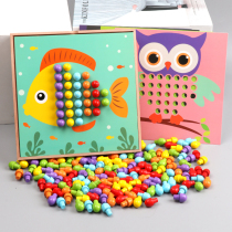 Childrens early education puzzle creative jigsaw wooden mushroom nail 2-3-6 years old baby puzzle building block toy boy