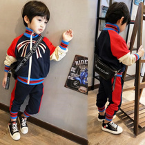 Japanese Boy Clothing Boy Autumn Clothing Suit New Korean Version Children 100 Hitch Sports Casual CUHK Boy Two Clothes