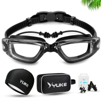 Student examination senior high school entrance examination professional training big frame high-definition swimming goggles for men and women black swimming glasses equipment