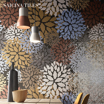 Nordic Ceramic Glass Mosaic Jigsaw Art Balcony Toilet Background Parquet Shop Window Decoration Tiles