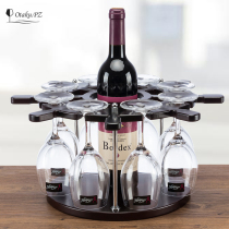 Eight glasses of red wine rack solid wood wine rack European-style fashion wine glass shelf High foot cup Sub-frame Wine Bottle Rack Home Pendulum