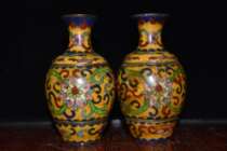 Folk collection of old Tai Blue Vase a pair of 12 cm high