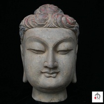 Antique and antique miscellaneous collection of blue stone Buddha statue Buddha head religious Buddha statue collection Folk Collection