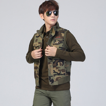 Fall winter new casual tooling coat outdoor special forces camouflage vest men's multi-pocket cotton sleeveless vest