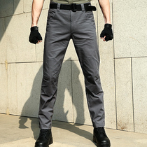Spring and Autumn High Stretch Slim Tactical Pants Men's Outdoor Casual Pants Commuter Multi-Pocket Cargo Pants Military Fans Pants Training Pants