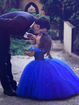 Western-atmosphere parent-child dress puffy gauze princess dress little girl baby flower girl piano costume