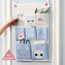 Multifunctional household storage bag door rear wall dormitory bedroom storage bag hanging wall fabric storage bag artifact