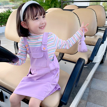 Girls dress 2020 Spring and Autumn New Children Baby foreign style casual loose strap skirt childrens dress skirt 1