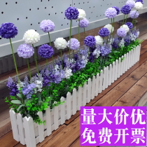  Fence plastic fake flower simulation flower living room corner Yang windowsill partition occlusion decoration green plant decoration potted flower pot