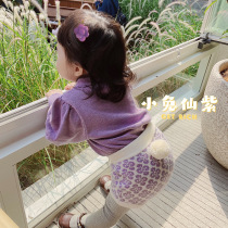 ins spring children knit shorts pure cotton outwear bread pants woman baby cute rabbit tail big PP pants foreign air