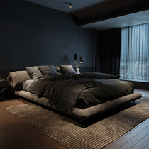 Japanese cloth bed modern simple light luxury wind Net red bed Nordic furniture tatami double wedding bed master bedroom