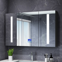 Smart bathroom anti-fog bathroom mirror cabinet with LED light wall Wall toilet mirror box dressing toilet mirror