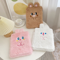 Cartoon cute with ears bear flat bag ipad liner storage bag girl 11 inch plus velvet tablet computer bag
