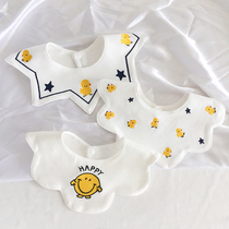ins Han version cartoon pure cotton baby round mouth spring and summer baby saliva towel men and women 100 hitch spat around