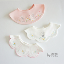 ins Korean version of the new baby bib petals 360 rotating baby saliva towel pure cotton gauze bib false collar suit