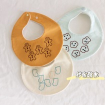 ins Korean version of pure cotton spring and autumn gauze Baby bib small baby saliva towel Newborn bib waterproof saliva pocket