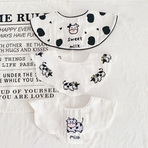 ins Korean version of baby cotton gauze bib summer thin breathable baby bib saliva towel one year old mouth pocket