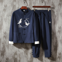 Hanfu Tang suit male spring and autumn Chinese style youth Chinese style ancient Chinese style ancient Chinese style old mans coat