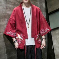 Mens road robe mens Chinese style tunic Tang suit Hanfu Mens Style ancient mens vintage youth summer coat tide