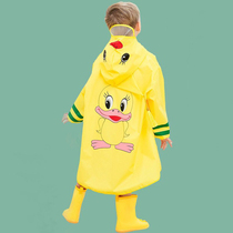Cartoon children raincoat waterproof kindergarten baby single with schoolbag seat poncho animal small yellow duck modeling raincoat