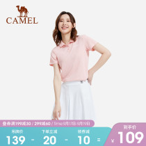 Camel short-sleeved women polo shirt loose lapel summer new sports jacket running fitness clothes outdoor quick-drying T-shirt