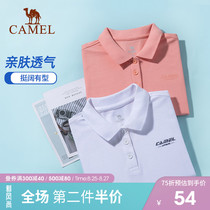 Camel polo shirt short-sleeved lapel sports top 2021 new white half-sleeved loose casual tennis t-shirt