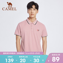 Camel Mens Clothing 2022 Summer New Short Sleeve Polo Shirts Pure Color Business Casual Tshirt