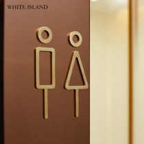 (New product on the market) men and women toilet signs metal copper door number hotel public toilet toilet signs