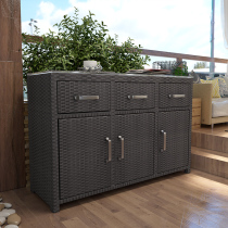 Outdoor shoe cabinet Sunscreen waterproof courtyard locker Outdoor garden locker Rattan balcony storage and finishing cabinet