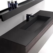 Black rock plate integrated basin custom artificial marble wash basin custom wash basin hidden water basin