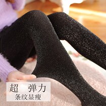 亮丝春秋中厚丝袜连裤袜女防勾丝天鹅绒闪亮银丝显瘦美腿打底袜子