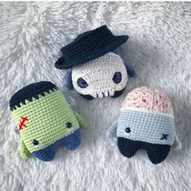 En ma hand made DIY woolen crochet lala Halloween three doll material package Video