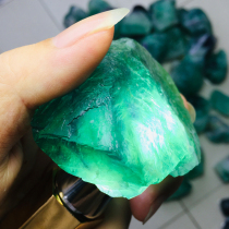 Natural wool Blue green fluorite ore ornaments Fish tank Aroma diffuser Gemstone energy stone Crystal ore specimen