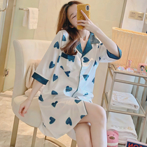 Sleepwear Lady 2022 New Summer Sexy Cute Sleeping Dress Spring Autumn Senior Sensation Big Code Ice Silk Home Clothes
