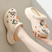 The rogue rabbit cute hole shoes womens summer fashion outside wear bag slippers Net red thick bottom beach sandals ladies