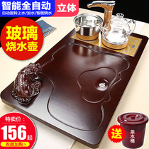 Guankun tea tray with induction cooker integrated boiling water household modern simple living room set automatic wooden tea table Tea Sea